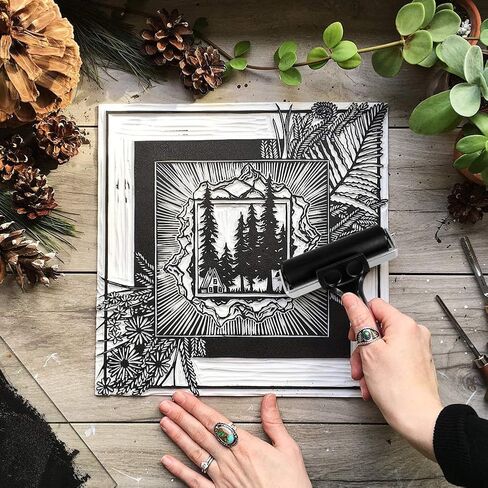 مجموعة من 3 قطع من جدائل مطاطية ناعمة ذات بكرة من المطاط لصناعة الطباعة، أدوات تغليف بالضغط بالضغط على قوالب طلاء الحبر، تطبيق لاصق (6 سم، 10 سم، 15 سم) in Kuwait