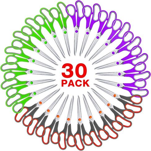 30 Pcs Operation Christmas Scissors Bulk 8.5" School Multipurpose Scissors Right and Left Handed Scissors for Kids Student Teacher Classroom DIY Craft Christian Charity Donation Supplies in Saudi Arabia