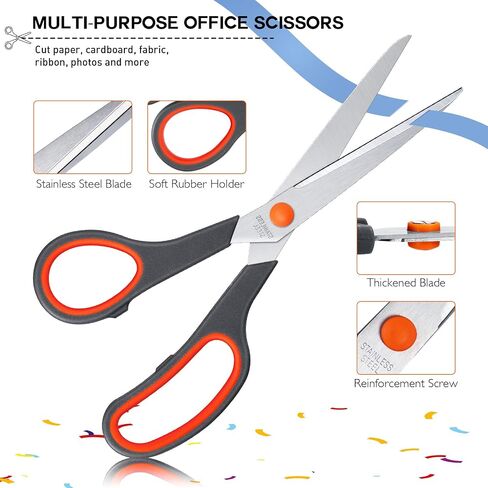 30 Pcs Operation Christmas Scissors Bulk 8.5" School Multipurpose Scissors Right and Left Handed Scissors for Kids Student Teacher Classroom DIY Craft Christian Charity Donation Supplies in Saudi Arabia
