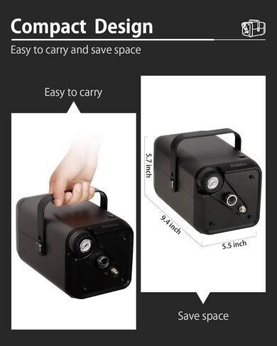 Anesty AHPBox 2 Color Airbrush Compressor, Professional Airbrush Kit with 2 Air Brushes for Quick Color-change & Co-work, High Speed Cooling Fan for Long Running Gray in Kuwait