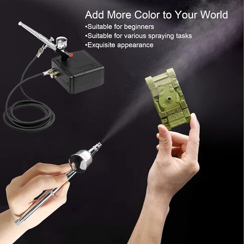 سبيد تول مجموعة فرشاة هوائية مع طلاء من الاكريليك، مجموعة فرش هوائية كاملة مع 12 قطعة × 10 مل، مجموعة الوان من الاكريليك للفنانين والمبتدئين والطلاب in Kuwait