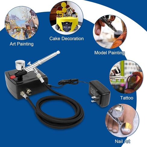 سبيد تول مجموعة فرشاة هوائية مع طلاء من الاكريليك، مجموعة فرش هوائية كاملة مع 12 قطعة × 10 مل، مجموعة الوان من الاكريليك للفنانين والمبتدئين والطلاب in Kuwait