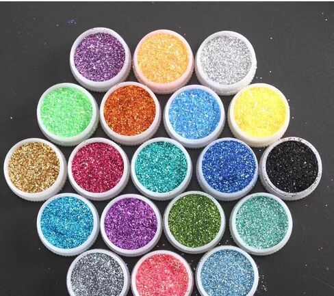 32 Jars Fine Glitter for Nails, Glitter Powder for Resin Art, Ultra Fine Glitter Set for Tumblers, Nail Art, Cosmetic, Slime, Scrapbook in Kuwait