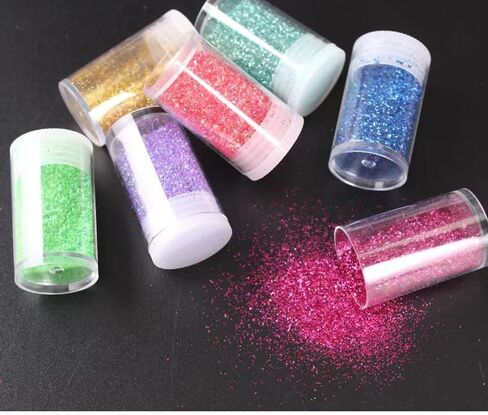 32 Jars Fine Glitter for Nails, Glitter Powder for Resin Art, Ultra Fine Glitter Set for Tumblers, Nail Art, Cosmetic, Slime, Scrapbook in Kuwait