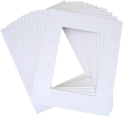 10 of 18x24 White Pre-cut Acid-free whitecore mat for 12x18 + back+bag in Saudi Arabia