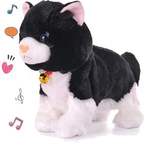 Smalody Interactive Plush Toys, Novelty Sound Control Electronic Cat Electronic Pets Robot Cat Gift for Children (White) in Kuwait