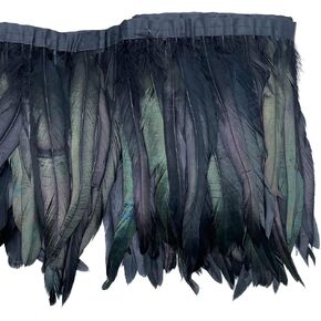 Sowder Rooster Hackle Feather Fringe Trim 8-10inch in Width for DIY Sewing Craft Decoration Pack of 1 Yard (Pink)