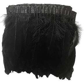 LONDGEN Natural Dyed Duck Goose Feather Trim Fringe Craft Feather Clothing Accessories Pack of 2 Yards (White)