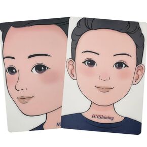 2 Pieces Makeup Painting Practice Board,Face Paint Practice Board,Reusable Painting Exercise Template,Stage Makeup Painting Tool,Display for Stage&Home Makeup Painting (Boy)