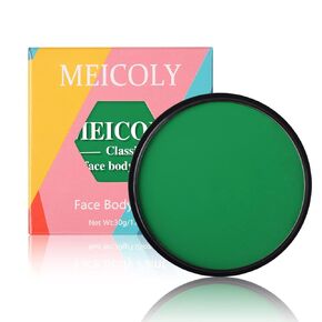 MEICOLY Light Green Face Body Paint,Washable St Patricks Day Face Paint Accessories,Green Makeup Face Painting for Adults and Kids,Hunting Hulk Gamora Face Paint,SFX Witch Cosplay Halloween Makeup