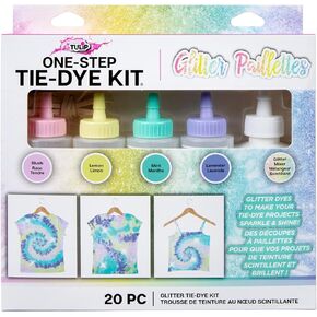 Tulip One-Step Tie-Dye Kit Easy Techniques for Sparkly Designs on Clothes, Shirts, Shoes, Pastel Dye Colors DIY Activity & Gift Idea, Glitter in Kuwait