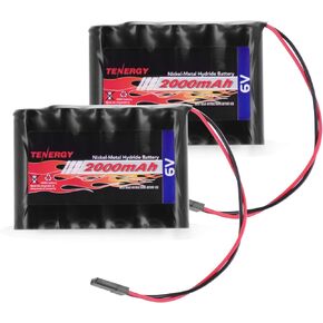 Tenergy 2 Pack NiMH Receiver RX Battery with Hitec Connectors 6V 2000mAh High Capacity Rechargeable Battery Pack for RC Airplanes/RC Aircrafts and More in Saudi Arabia
