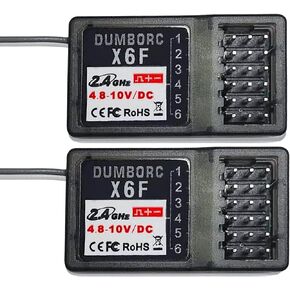 DUMBORC X6F Receiver 6 Channels 2.4GHz RC Receiver for DUMBORC X4 X5 X6 Transmitter, DUMBORC Receiver for RC Vehicles Boats Trucks Tank Crawler Drifting Car(1* X6F Receiver)