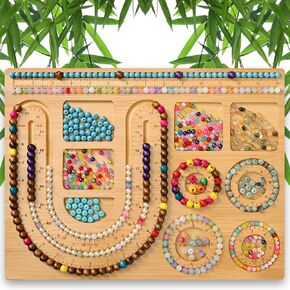 NOAVAOL Bead Boards for Jewelry Making, Combi Bamboo Beading Board for Jewelry Bracelet Making, Beading Trays Jewelry Design Mats for Necklace, Bracelet, DIY Design Bamboo