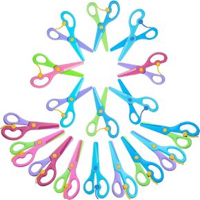 15 Pieces Preschool Training Scissors Plastic Scissors Anti-Pinch Safety Scissors for Children Art Craft Supplies(Mixed Color)