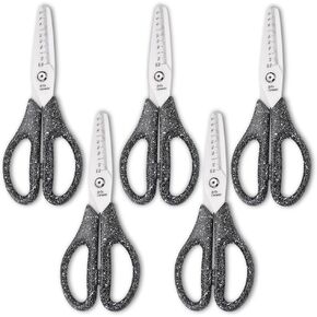 7.8'' Multi Purpose Ceramic Blade Scissors w/Ruler Marking, Blunt Tip Scissors Utility Shears for Kitchen, Craft, BBQ, Pet Care, Sewing, 1 PCS
