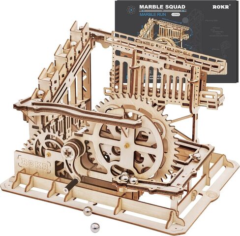 ROKR 3D Wooden Puzzle Mechanical Gears Set DIY Assembly Model Kits Wooden Craft Kits Brain Teaser Games Building Set Best Christmas Birthday Gift for Adults & Kids Age 14+(LG502-Cog Coaster) in Saudi Arabia