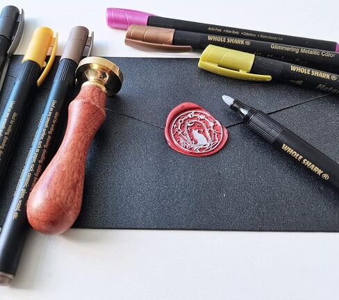 Wax Seal Pen Kit, 12 Pieces Metallic Marker Pens for Wax Seal Stamp Decorate,Wax Seal Pens Set Suitable for All Sealing Wax Beads,WaxSeal Sticks (12 PCS Wax seal pen) in Kuwait