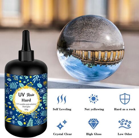 UV Resin 500g Transparent Ultraviolet Curing Clear Hard Type Resin, Solar Cure Resin for DIY UV Resin Jewelry Making in Kuwait