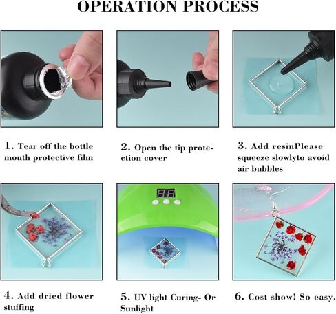 UV Resin 500g Transparent Ultraviolet Curing Clear Hard Type Resin, Solar Cure Resin for DIY UV Resin Jewelry Making in Kuwait