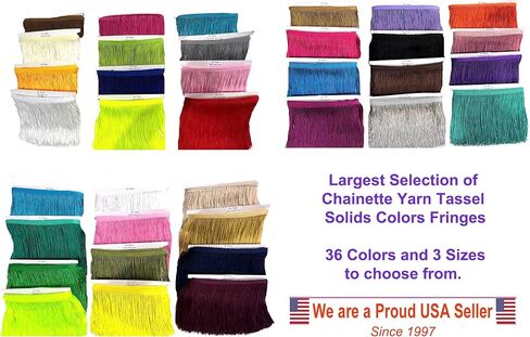 10 Yards of 4" Long Chainette Fringe Thread Yarn Tassel Trim Braid Fringe for Crafts Sewing and Decor-Antique Gold in Kuwait