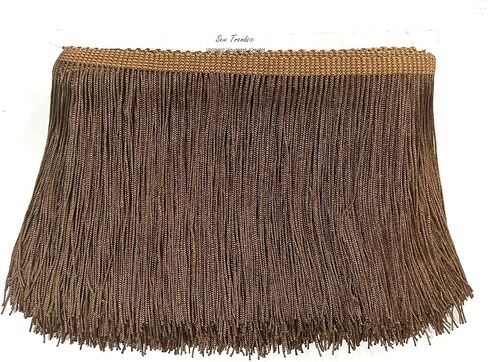 10 Yards of 4" Long Chainette Fringe Thread Yarn Tassel Trim Braid Fringe for Crafts Sewing and Decor-Antique Gold in Kuwait