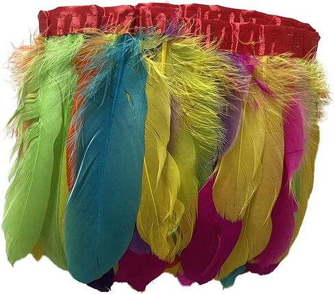 LONDGEN Gold Goose Feather Fringe Trim 2 Yards 6-8inch for Party Clothing DIY Sewing Craft Wedding Dress Decor in Kuwait