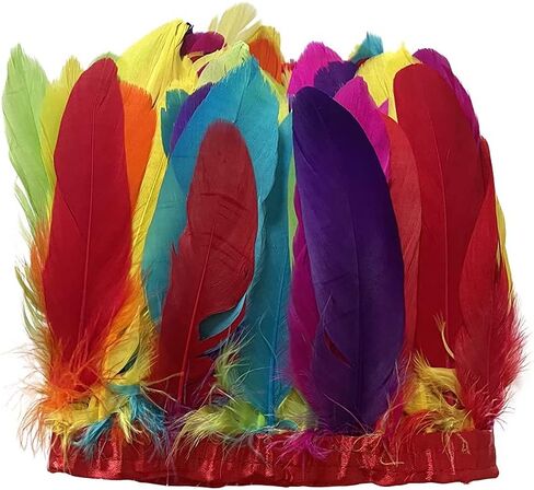 LONDGEN Gold Goose Feather Fringe Trim 2 Yards 6-8inch for Party Clothing DIY Sewing Craft Wedding Dress Decor in Kuwait