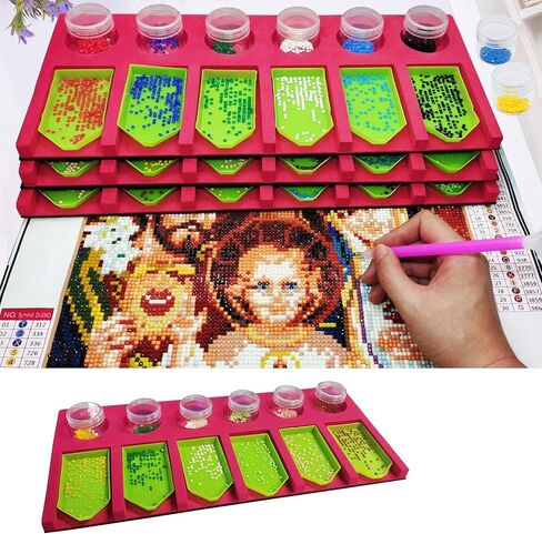 Diamond Painting Accessories Trays Organizer Art Supplies Diamond Art Kits for Adults Craft Arts 12 Slot Trays Holder Diamond Painting Tools in Kuwait