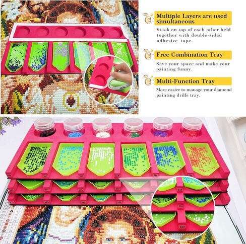Diamond Painting Accessories Trays Organizer Art Supplies Diamond Art Kits for Adults Craft Arts 12 Slot Trays Holder Diamond Painting Tools in Kuwait