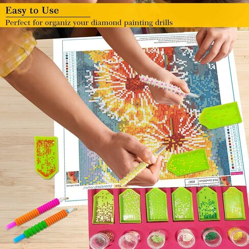 Diamond Painting Accessories Trays Organizer Art Supplies Diamond Art Kits for Adults Craft Arts 12 Slot Trays Holder Diamond Painting Tools in Kuwait