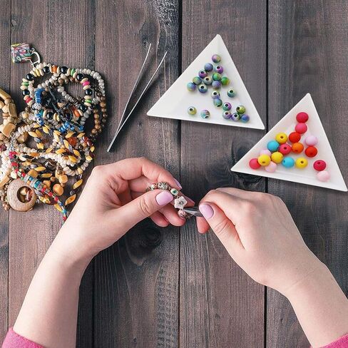 Triangle Sorting Trays,100 Pieces Plastic White Magical Sequin Rhinestones Tray Triangle Sorting Storage Plates Art Tray for Craft and DIY Needs (Circle) in Saudi Arabia
