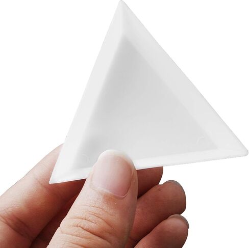 Triangle Sorting Trays,100 Pieces Plastic White Magical Sequin Rhinestones Tray Triangle Sorting Storage Plates Art Tray for Craft and DIY Needs (Circle) in Saudi Arabia