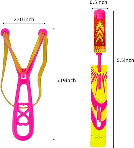 Ynybusi 50 Pcs Slingshot Outdoor Toys,Glow in The Dark Party Favor Toys Rocket with Launcher,LED Light Up Helicopter Toys,Glow Sticks Birthday Christmas Gifts Party Favors for Kids 4-8-12 Bulk Toys in Saudi Arabia