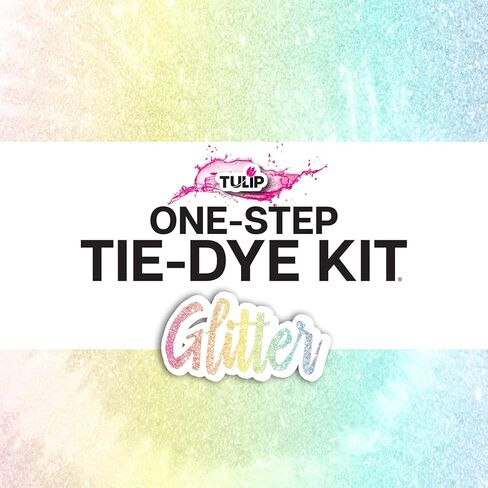 Tulip One-Step Tie-Dye Kit Easy Techniques for Sparkly Designs on Clothes, Shirts, Shoes, Pastel Dye Colors DIY Activity & Gift Idea, Glitter in Kuwait