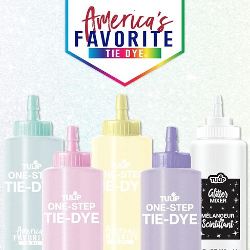 Tulip One-Step Tie-Dye Kit Easy Techniques for Sparkly Designs on Clothes, Shirts, Shoes, Pastel Dye Colors DIY Activity & Gift Idea, Glitter in Kuwait