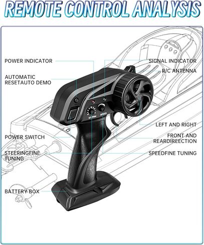 Remote Control Boat,2.4GHZ Brushless RC Racing Boats,25KM/H High Speed Electronic RC Boat for Kids&Adults(H1-RED) in Kuwait