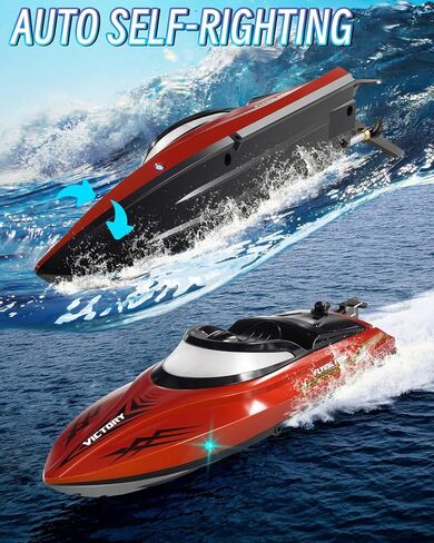 Remote Control Boat,2.4GHZ Brushless RC Racing Boats,25KM/H High Speed Electronic RC Boat for Kids&Adults(H1-RED) in Kuwait