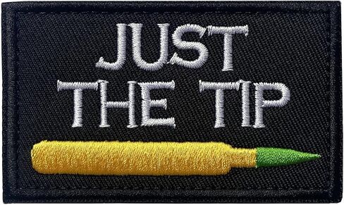 رقعة مطرزة بخطاف وحلقة مضحكة من Just The Tip Penetrator ثلاثية الأبعاد، رقعة تكتيكية عسكرية مقاس 3.15 بوصة × 1.97 بوصة (أسود + أبيض) in Kuwait