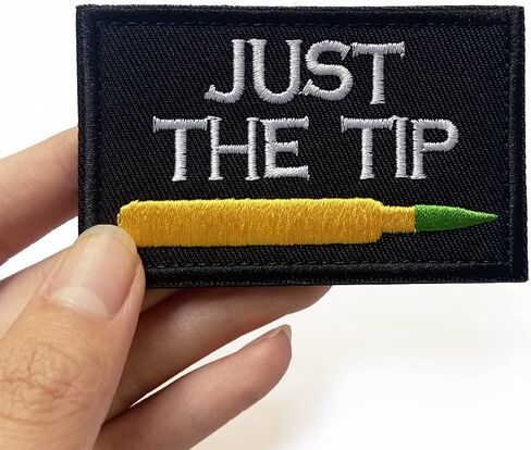 رقعة مطرزة بخطاف وحلقة مضحكة من Just The Tip Penetrator ثلاثية الأبعاد، رقعة تكتيكية عسكرية مقاس 3.15 بوصة × 1.97 بوصة (أسود + أبيض) in Kuwait