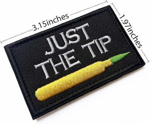 رقعة مطرزة بخطاف وحلقة مضحكة من Just The Tip Penetrator ثلاثية الأبعاد، رقعة تكتيكية عسكرية مقاس 3.15 بوصة × 1.97 بوصة (أسود + أبيض) in Kuwait