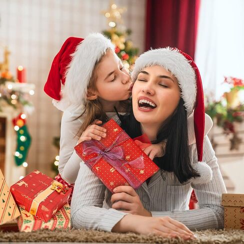 ورق تغليف عيد الميلاد من رانكو، ورق كرافت بني مع صندوق هدايا ندفة الثلج لعيد الميلاد شجرة عيد الميلاد ثلج أجراس الأيائل لتخزين هدايا عيد الميلاد، 5 قطع من ورق تغليف الهدايا عيد ميلاد سعيد لك، 19.7x25.6 in Kuwait