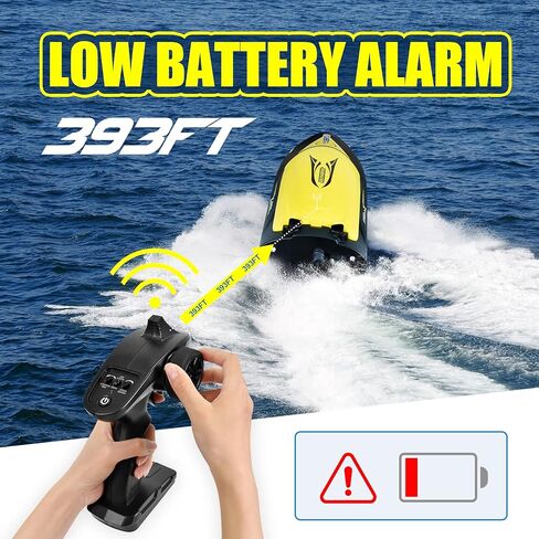 Hosim Brushless RC Boat، قوارب سباق سريعة للتحكم عن بعد 2.4 جيجا هرتز مع أضواء LED للبحار وحمامات السباحة والبحيرات، لعبة قارب سريع للبالغين من الأولاد والبنات، بطاريتان للعب لمدة 40+ دقيقة (أحمر) in Kuwait