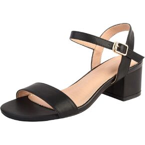 DADAWEN Women's Open Toe Ankle Strap Glitter Low Block Chunky Heels Sandals Dress Pumps Shoes in Saudi Arabia