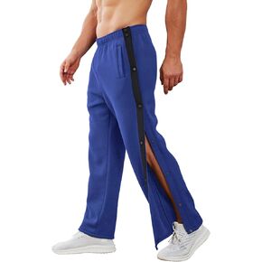 سراويل Deyeek الرجالية القطنية الممزقة بعد العمليات الجراحية من الصوف ذات فتحة عالية بزر كبس كاجوال لكرة السلة مع جيوب in Kuwait