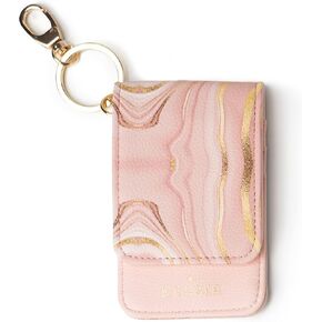 حامل بطاقة الهوية Kedzie Essentials فقط من الجلد النباتي مع نافذة شفافة و3 فتحات للبطاقات وحلقة مفاتيح كلاسيكية - أصدقاء للأبد in Kuwait