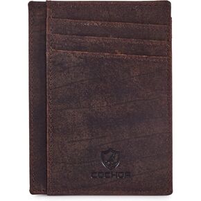 Slim Minimalist Wallet Front Pocket RFID Blocking Real Leather credit card holder for Men & Women in Kuwait