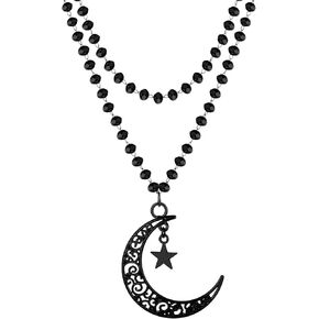 سيني الهالوين الأسود القوطية الخرزة الصليب قلادة قلادة العنكبوت شبكة العنكبوت القمر نجوم المختنق قلادة الطبقات المختنق قلادة للنساء الفتيات in Kuwait