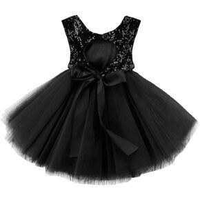 AGQT Baby Girls Dresses Flower Girl Dress Sequins Tutu Dress Sleeveless Kids Princess Birthday Dresses Size 3M-4T in Kuwait