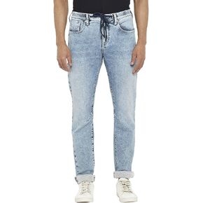 EVERBLUE Men's Light Blue Fashion Denim Joggers in Saudi Arabia